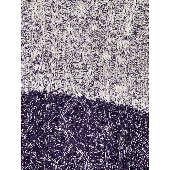 VINCE Stripe Turtleneck Chunky Knit Purple Wool Sweater, Sz Medium, MP $140 - Picture 3 of 9